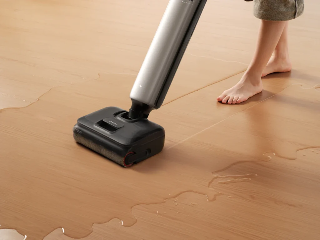 Cleaning spills on a hardwood floor