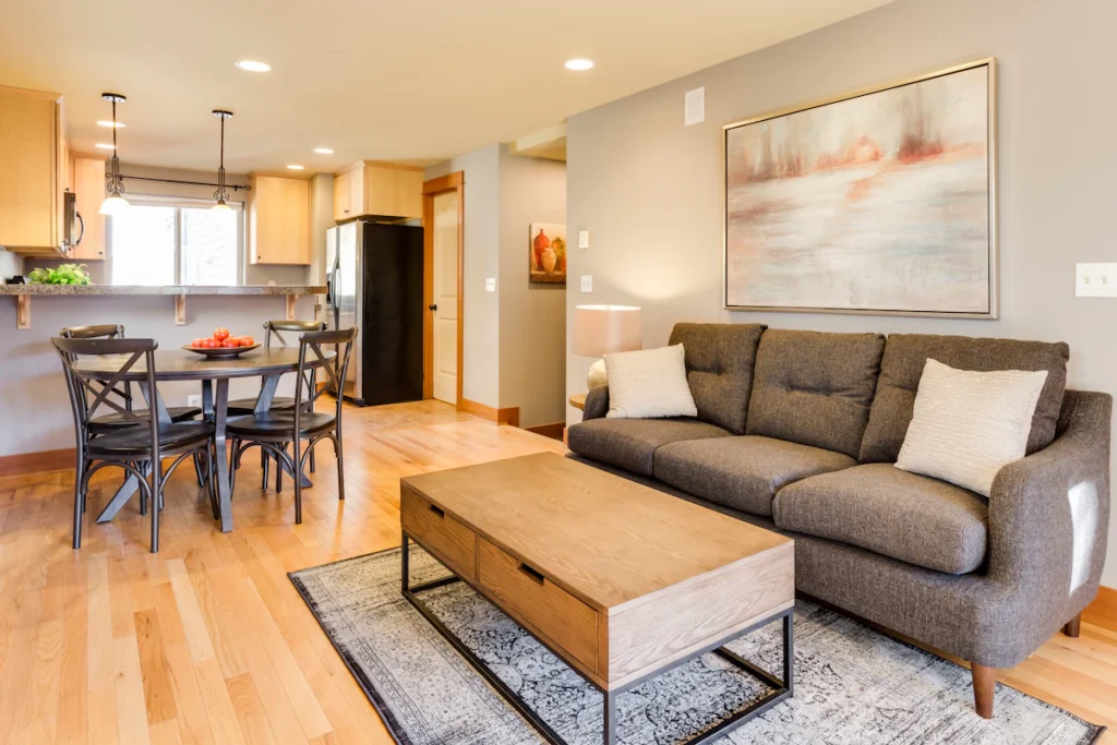 Living room with vinyl plank floor